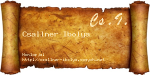 Csallner Ibolya névjegykártya